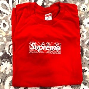 Supreme Bandana Box Logo Tee - Red - Medium